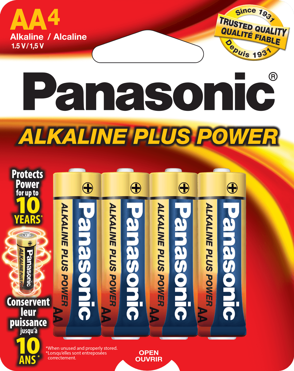 Panasonic Alkaline Plus Power AA 4 pack