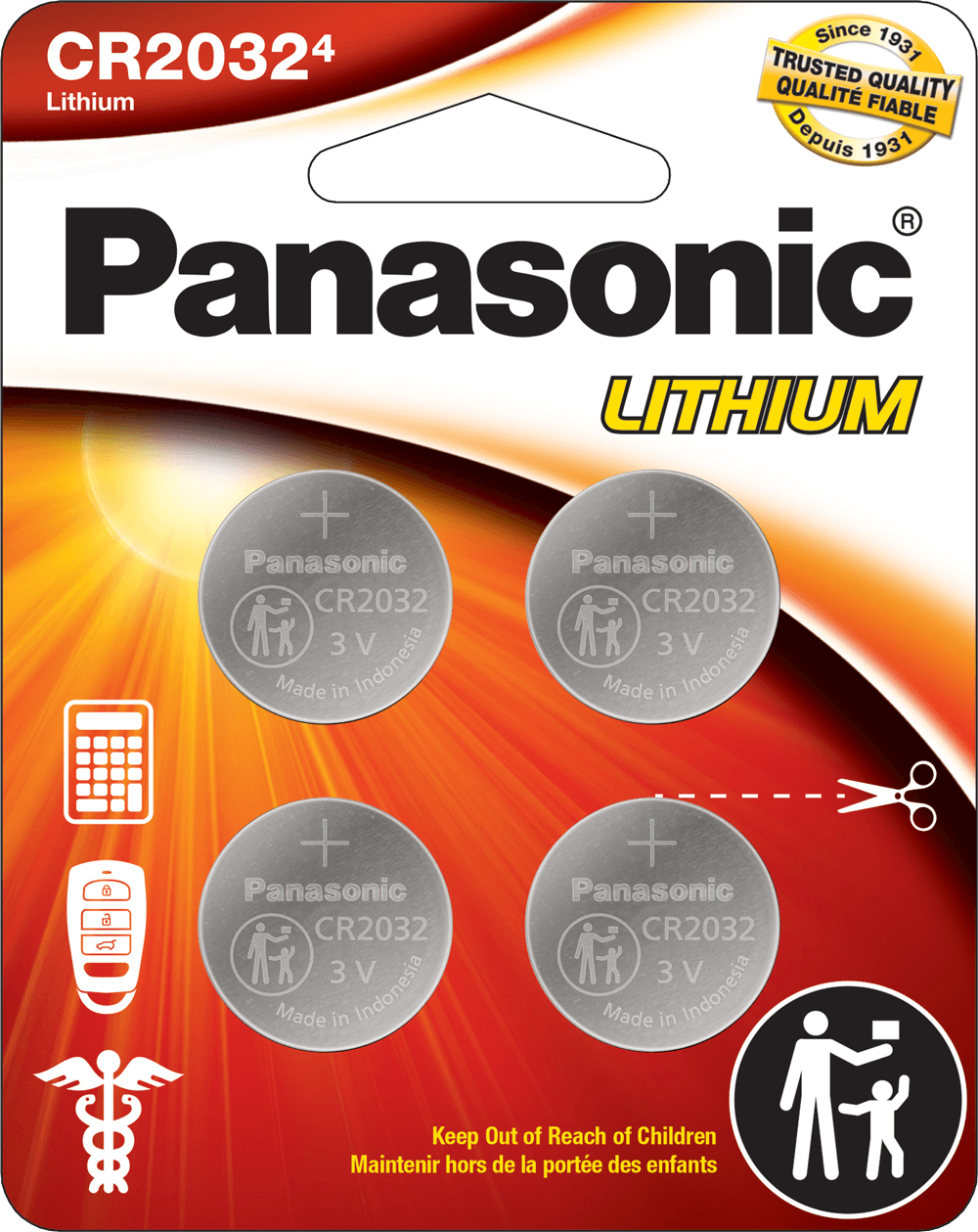 Panasonic Lithium Coin CD2032 4 pack